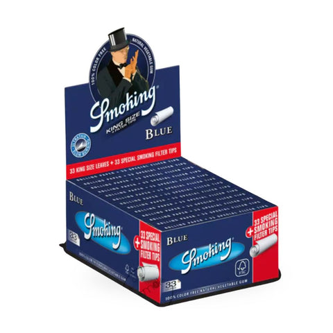 Smoking Blue King Size + Tips Box - 24 Heftchen
