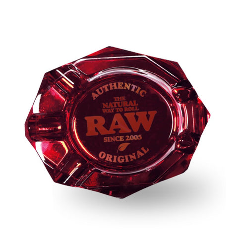 RAW Ruby Red Glass Ashtray
