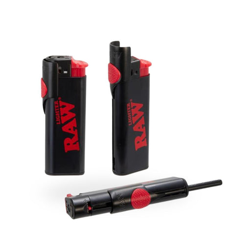 RAW Phoenix Elektronikfeuerzeug Schwarz - mit Windschutz & Poker