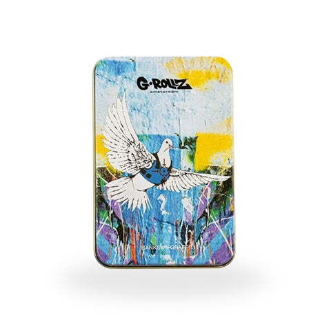G-Rollz | Banksy’s Graffiti Armored Dove Storage Box Large mit buntem Design und taubenmotivierter Kunst.
