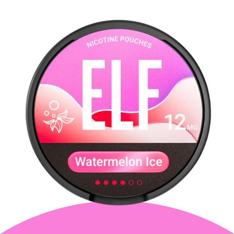 Elfbar ELF Snus Nikotinbeutel in Watermelon Ice flavor, 12 mg nicotine, tobacco-free pouches.
