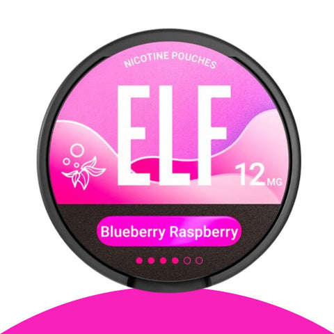 Elfbar ELF Snus Nikotinbeutel in Blueberry Raspberry, 12 mg, tabakfrei, für diskreten Genuss.