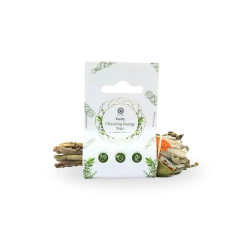 Cleansing Energy Sage with Citrine - Smudge Stick und Verpackung für energetische Reinigung und Klarheit