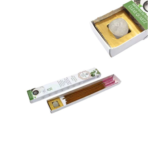 Green Tree - Gemstone & Incense Sticks Spiritual Balance - Clear Quartz