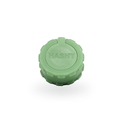 HASHY - Hash Grinder 50 mm, grüner Deckel aus lebensmittelechtem Silikon, ideal zum Zerkleinern von Hash.