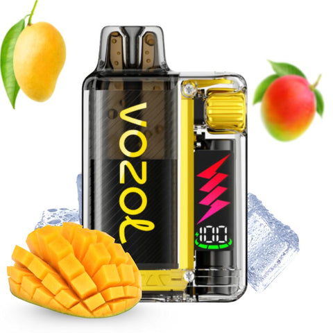 VOZOL Vista Plug Starter Kit with mango and ice, featuring performance display and vibrant design.