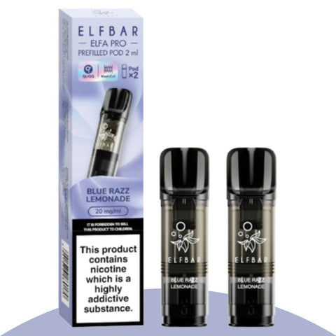 Elf Bar ELFA PRO Pods 2ml im 2er-Pack, Nikotinsalz-Cocktail Blue Razz Lemonade, bis zu 600 Züge.