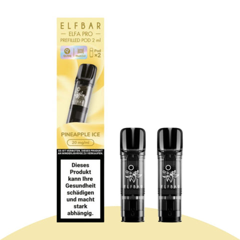 Elfbar ELFA PRO Pods im 2er-Pack mit Nikotinsalz und Pineapple Ice Geschmack