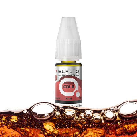 ELFLIQ Cola E-Liquid in 10ml bottle, featuring refreshing cola flavor for vapers.