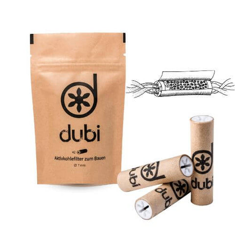 dubi Aktivkohlefilter im 42er Beutel mit Premiumfiltern für saubere Züge und unverfälschtes Geschmackserlebnis.
