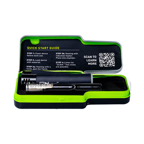 DynaVap G3 vaporizer in a sleek green and black case with user guide, ready for easy use.