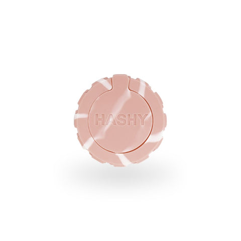 HASHY - Hash Grinder 50 mm in rosa mit innovativem Silikondesign und prägnantem HASHY-Logo