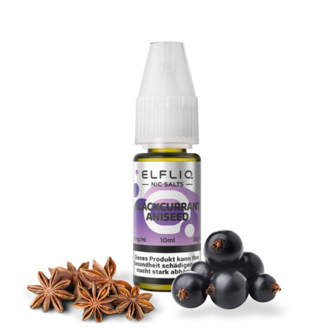 ELFLIQ Blackcurrant Aniseed E-Liquid 10ml with anise stars and blackcurrants