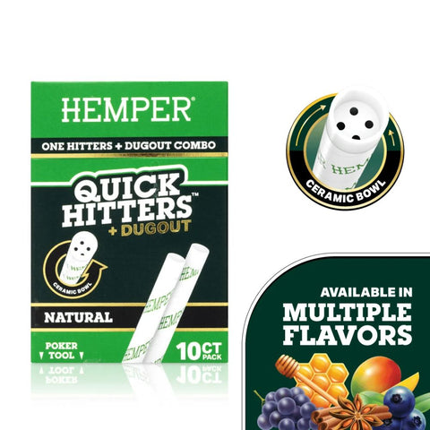 HEMPER Quick Hitter Dugout Pack mit 10 Quick Hittern und Keramikschüssel in verschiedenen Geschmacksrichtungen.