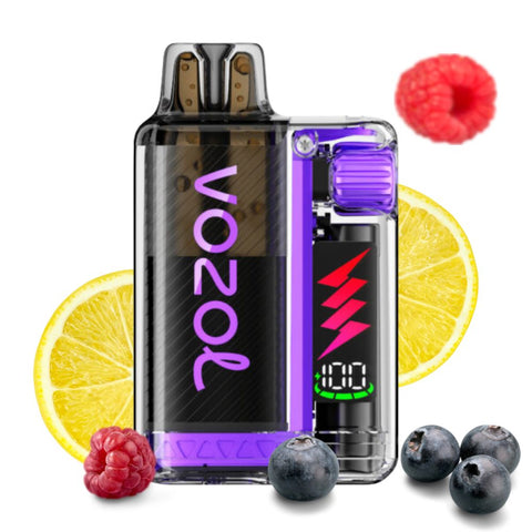 VOZOL Vista Plug Starter Kit with berries and lemon, innovative vape system with 12ml capacity and stylish design.