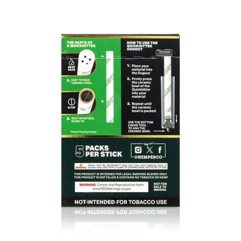 HEMPER Quick Hitter Dugout Pack Anleitung mit Diagramm zur Nutzung und Beschreibung der Teile