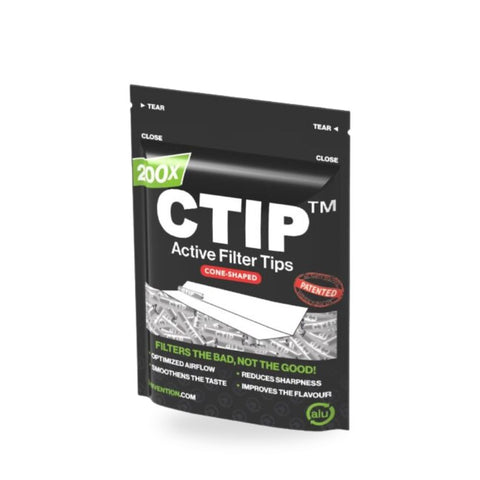 CTIP - Konische Aktivkohlefilter 6–7 mm Verpackung mit 200 Filtern für verbesserten Geschmack und sauberen Rauch.