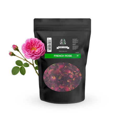 French Rose Petals 25 g, getrocknete rosa bis dunkelrote Rosenblütenblätter der Französischen Rose Rosa gallica