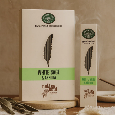 Green Tree Native Soul White Sage & Arruda Räucherstäbchen 15 g