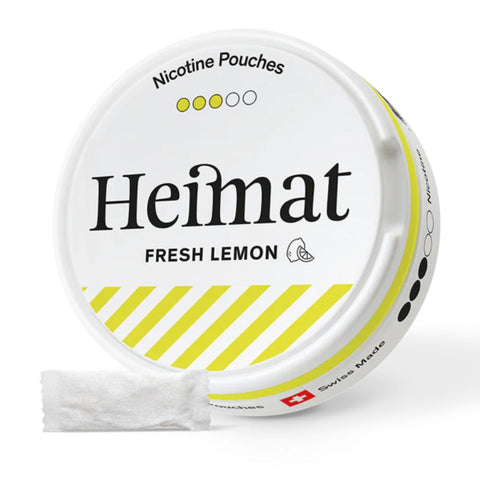 Packung Heimat Nicotine Pouches Fresh Lemon mit 13 g tabakfreien Nikotinbeuteln mit Citrusgeschmack
