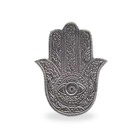 Hand Fatima Duftstäbchen & Kegelhalter - Aluminium Silber