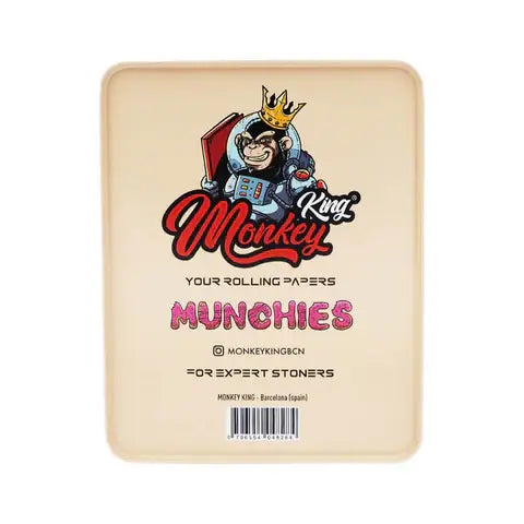Monkey King Munchies Edition Metal Storage Box featuring playful design for stoner accessories, ideal for keeping items organized.