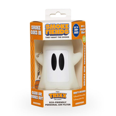 Smoke Fiends Eco Friendly Personal Air Filter Trixx The Ghost, kompakter Rauchfilter im Geister-Design zur Reduzierung von Rauch und Gerüchen