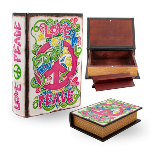 Diskrete Holz-Aufbewahrungsbox im Buchdesign