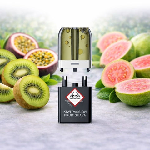 VOZOL - Neon Plug Max Pod Tank Pack & E-Liquid Container mit Kiwi, Passionsfrucht und Guave.