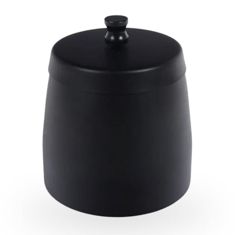Windascher Edelstahl Schwarz mit Deckel für Innen- und Aussenbereiche, robust und kompakt.