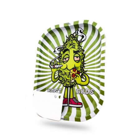 Best Buds Small Rolling Tray mit Grinder-Card