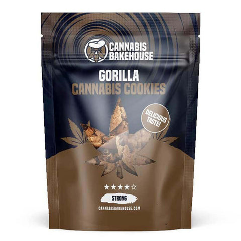 Gorilla Cookies from Cannabis Bakehouse in a stylish packaging, featuring strong and delicious cannabis cookies.
