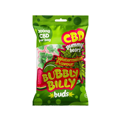Bubbly Billy Buds CBD Gummibärchen Watermelon, 300mg CBD per bag, fruity and sweet gummy bears.