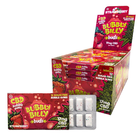 Bubbly Billy Cannabis Strawberry CBD Chewing Gum