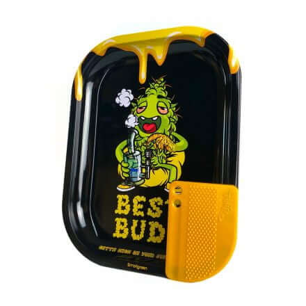 Best Buds Small Rolling Tray mit Grinder-Card