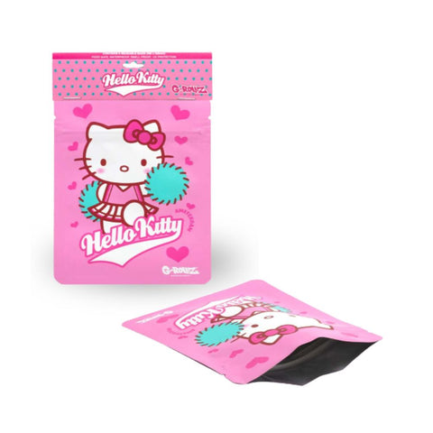 G-Rollz Hello Kitty Cheerleader Smellproof Bags (8 Stück) in pink mit Hello Kitty Design und Pompons.