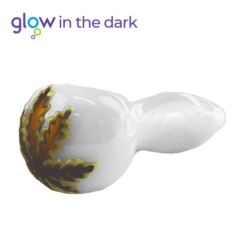 Pipe en verre blanche qui brille dans le noir 10 cm