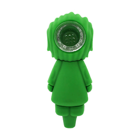Urban Crew Clown Villain silicone pipe in playful green design, 11cm, perfect for unique smoking experiences.