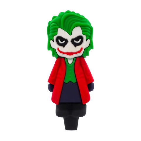 Urban Crew Clown Villain Silicone Pipe in playful design, featuring green hair and red coat, perfect for unique smoking experience.