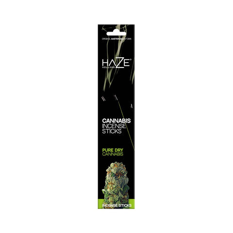 HaZe Cannabis Incense Sticks packaged for aromatic experience with pure dry cannabis leaves scent.
