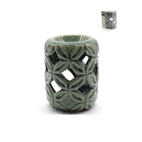 Ceramic Aroma Burner Flower of Life Green