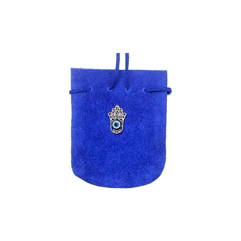 Suede velvet pouch cobalt Fatima hand
