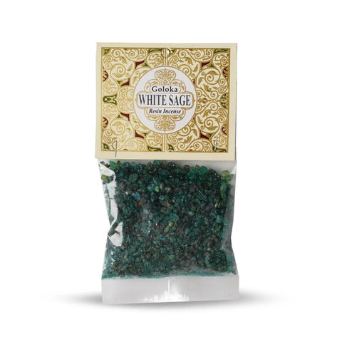 Goloka Incense Resin Frankincense White Sage 30g