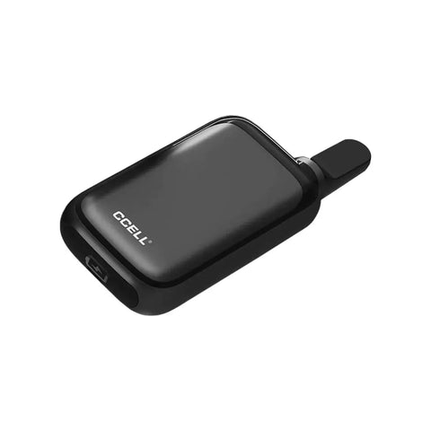 CCELL Rizo Vape Battery 510 Thread in black, compact design with magnet drop-in system and dual heat settings.