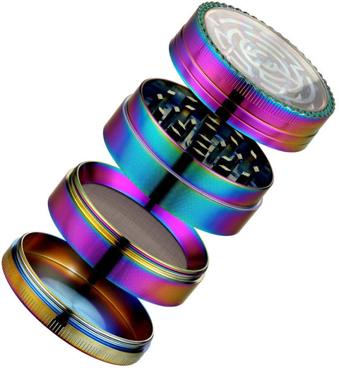 CBD & Räucherwerk Online Shop Schweiz | Grinder Metall Rainbow/Labyrinth 4-tlg.
findest du im Viweedy Store in Basel
