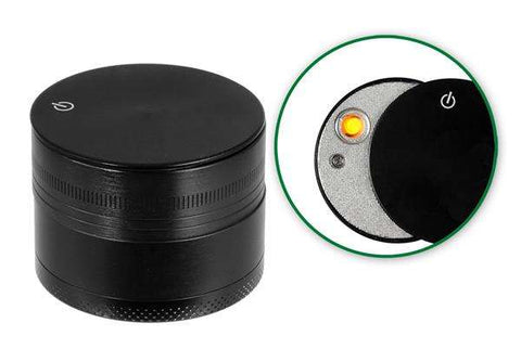 Grinder Alu Black USB Lighter 50mm 3 Layers