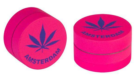 Grinder Alu Pink Hemp Leaf 40mm 3 Layers
