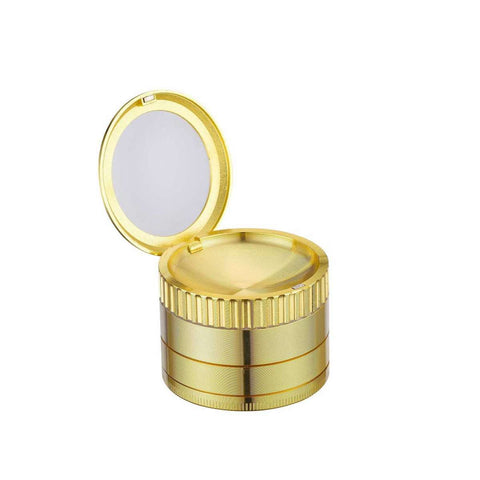 Grinder Magnifier Gold with magnifying glass and storage compartment