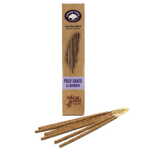 Native Soul Palo Santo & Lavender incense sticks by Green Tree, featuring natural wood and soothing scent.