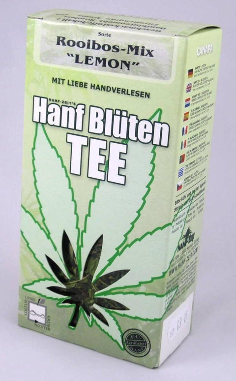 CBD & Räucherwerk Online Shop Schweiz | Hanf Zeit - Hanfblüten Tee Rooibos Mix "LEMON" 50g
 findest du im Viweedy Store in Basel